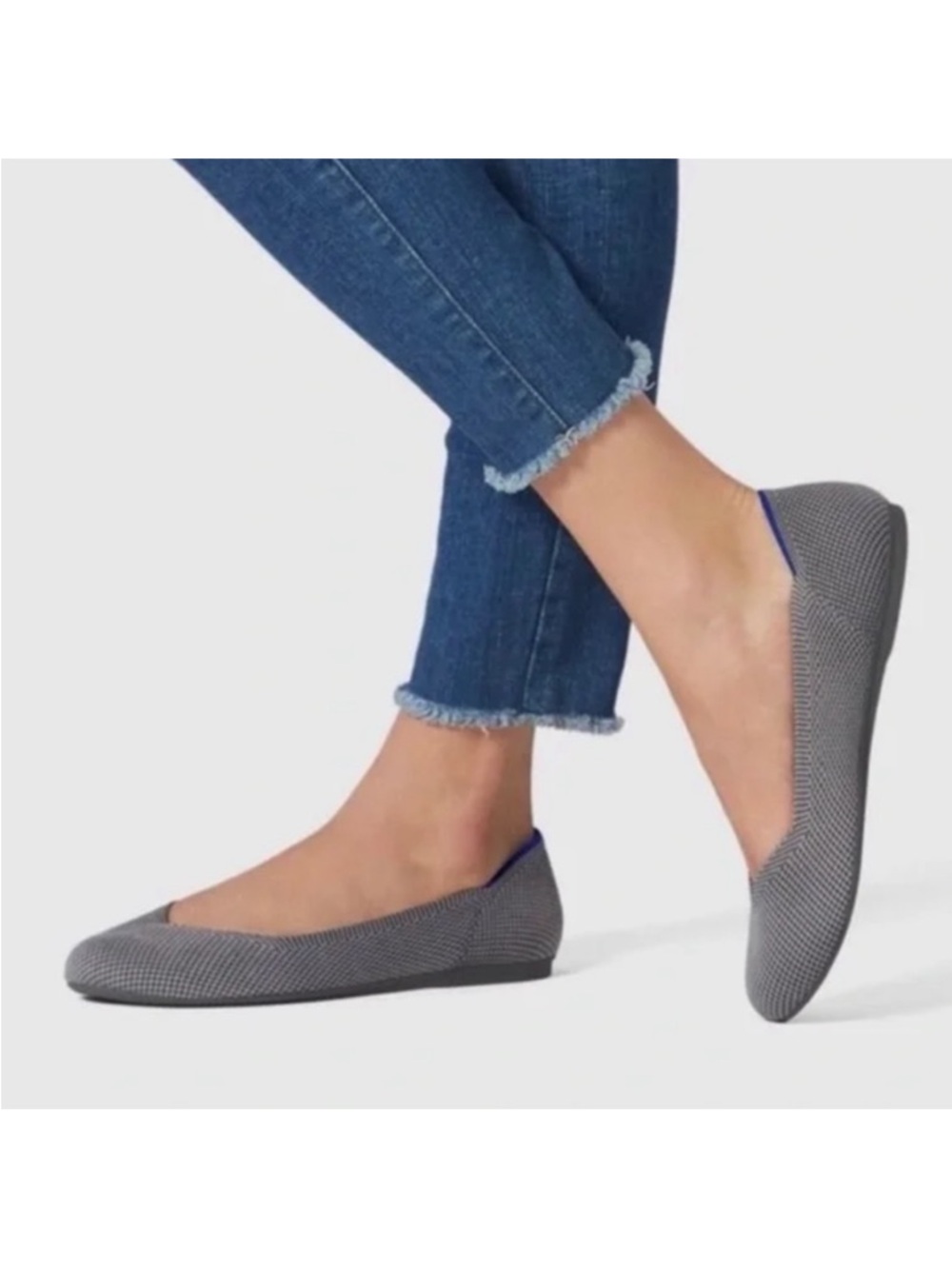 Rothy’s The Round Toe Ballet Flats in Charcoal Gray